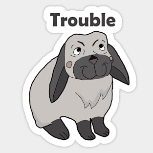 cute rabbit trouble Sticker